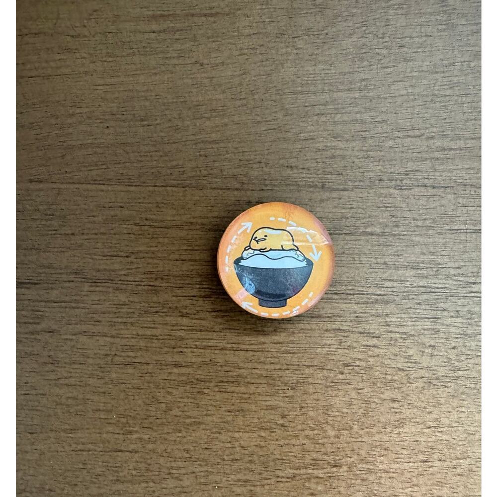 *Handmade Magnet* Woobles Sanrio Gudetama™ Egg on Rice Magnet (Discounted)